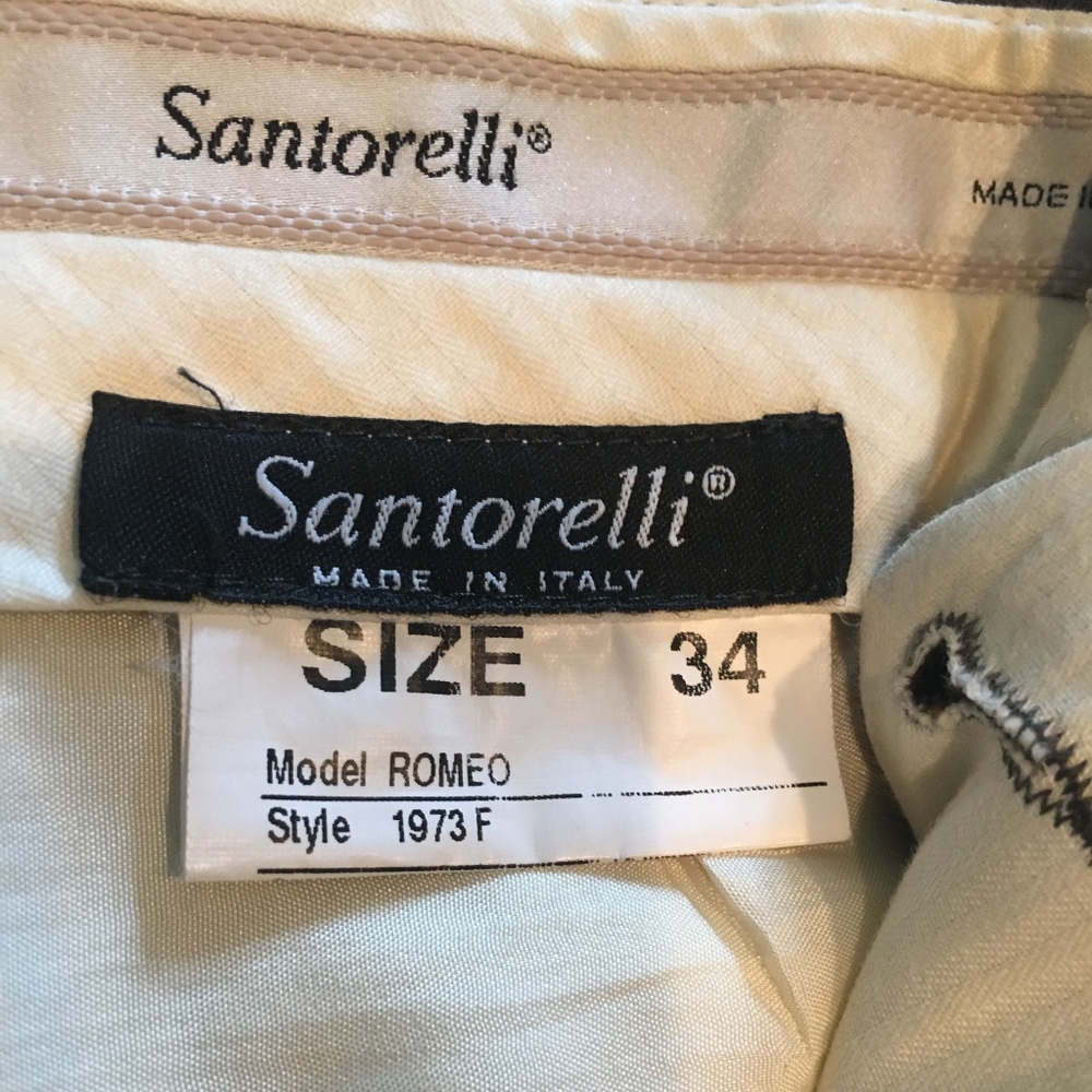 Santorelli Model Romeo Forest Colored Wool Slacks - Picture 2 of 3